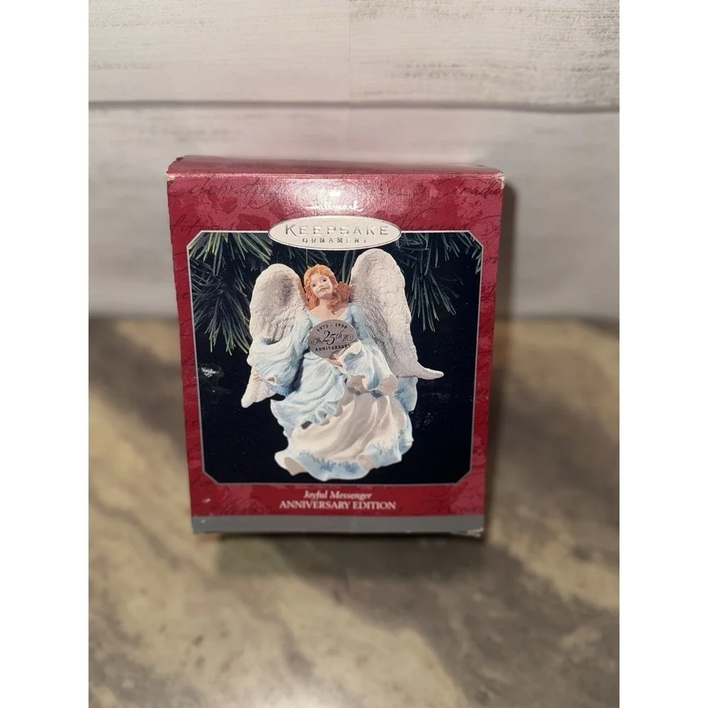 Vtg‎ Hallmark Keepsake Ornament Joyful Messenger Anniversary Edition 1998